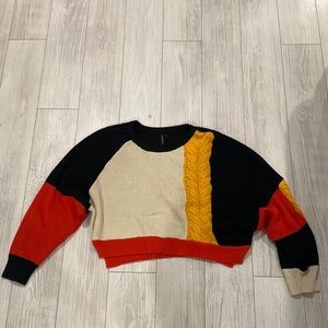 Multicolored cropped sweater